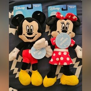Disney Mickey and Minnie Plush Dog Squeaker Toys (7”)